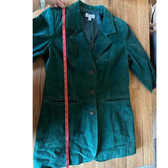 D & Co Vintage Green Suede Jacket Size X Small - Picture 6 of 6